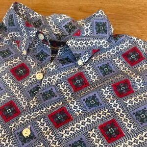 The Arrow Company Mens Geometric‎ Tile Print Short Sleeve Button Down Shirt L